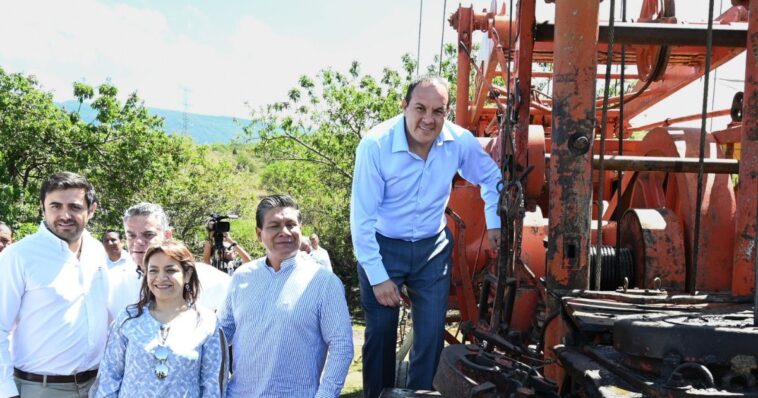 Gobernador de Morelos da arranque de perforación de pozo en Tepoztlán