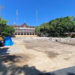 Continúan con los trabajos de rehabilitación de Plaza de Armas de Cuernavaca