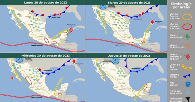 Lluvias y temperaturas frescas en la última semana de agosto