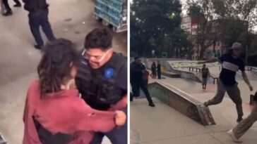 Policías golpean a jóvenes