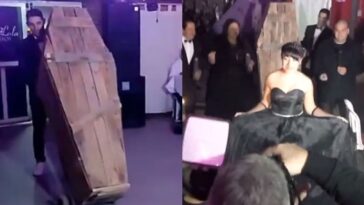 (VIDEO): Quinceañera hace su entrada dentro de un ataúd