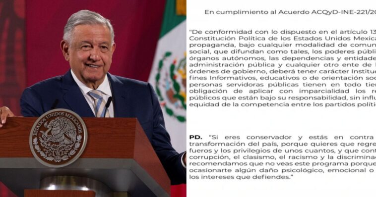 AMLO coloca menaje en mañanera