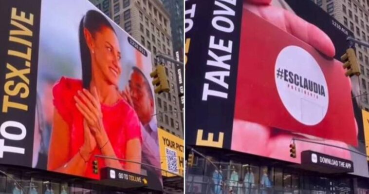 Esta es la razón de la aparición de Claudia Sheimbaum en pantallas de Times Square