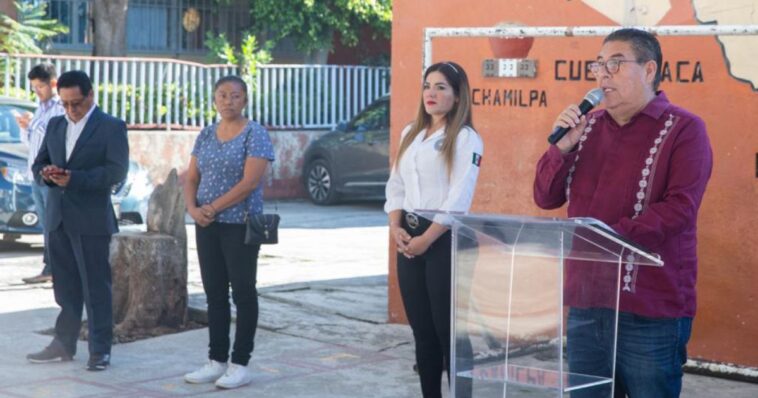 Recorre Víctor Mercado escuela primaria de Chamilpa