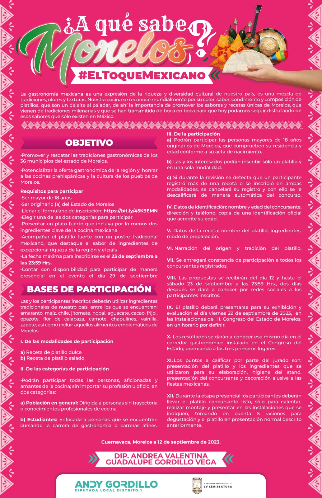 Abren convocatoria de concurso gastronómico “¿A qué sabe Morelos?”