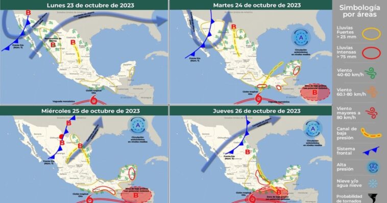 Nublados y posibilidad de chubasco para últimos días de octubre