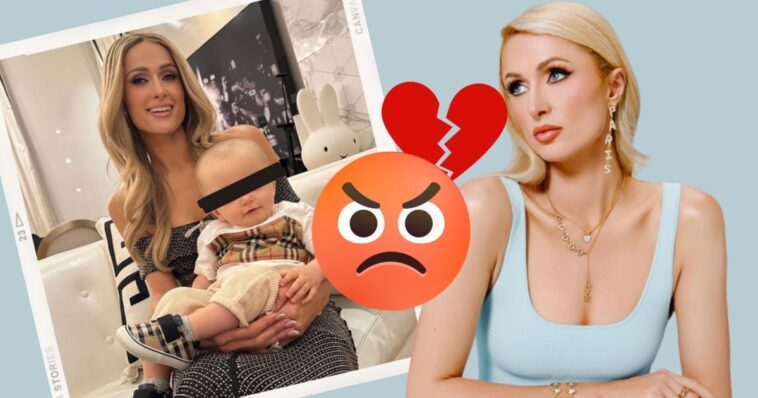 Paris Hilton responde furiosa a críticas sobre como luce su hijo