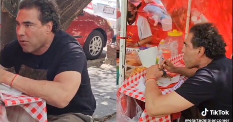 (VIDEO): Captan al actor Eduardo Yáñez comiendo en un puesto de tacos