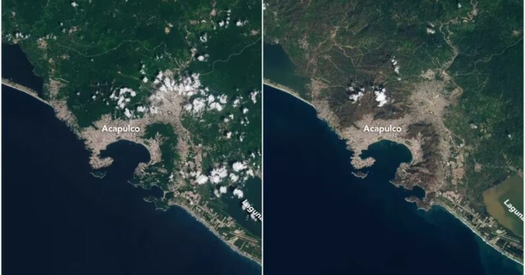 imagén satelital de Acapulco después de OTIS