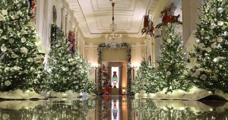 ¡La Casa Blanca es decorada con 100 árboles y más de 30 mil adornos navideños!