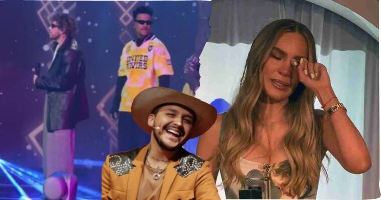 Piso 21 canta tema de Christian Nodal en los TikTok Awards frente a Belinda