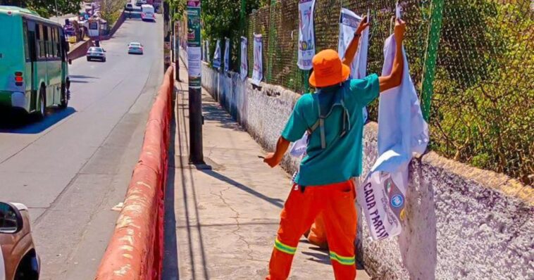 Retiran propagando de espacios prohibidos en Cuernavaca