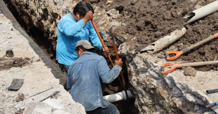 Concluyen obras de sustitución de drenaje dañadas en Tezontepec y Centro