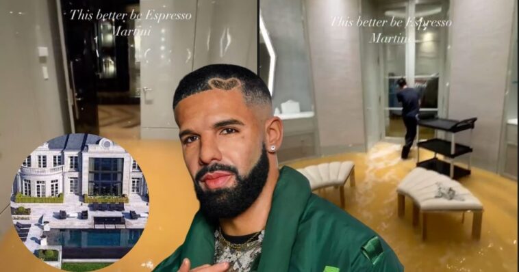 Se inunda mansión de Drake por fuertes lluvias en Canadá