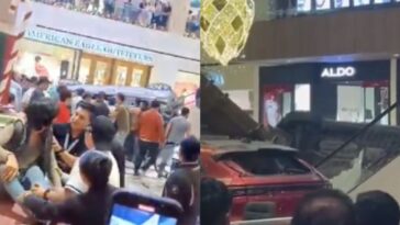 Auto cae de un cuarto piso de plaza comercial en Guatemala