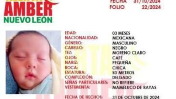 Raptan a bebé de tres meses en Nuevo León