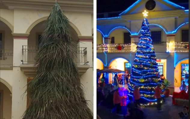 árbol de navidad de coco