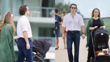 Henry Cavill es captado paseando por primera vez con su bebé