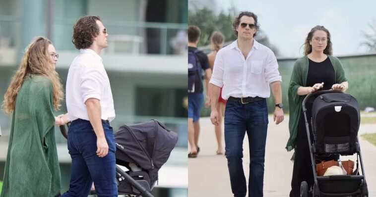 Henry Cavill es captado paseando por primera vez con su bebé